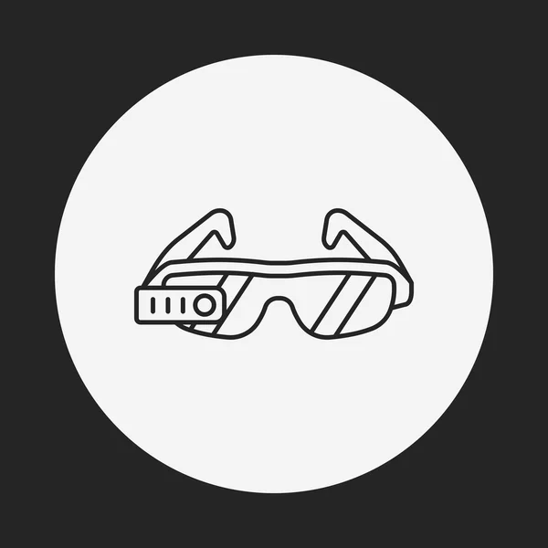 Línea de gafas de sol icono — Vector de stock