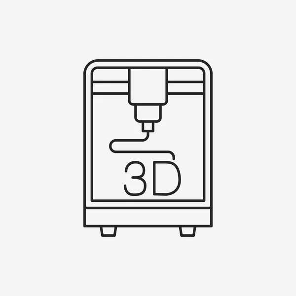 3D εκτύπωσης εικονίδιο γραμμής — Διανυσματικό Αρχείο