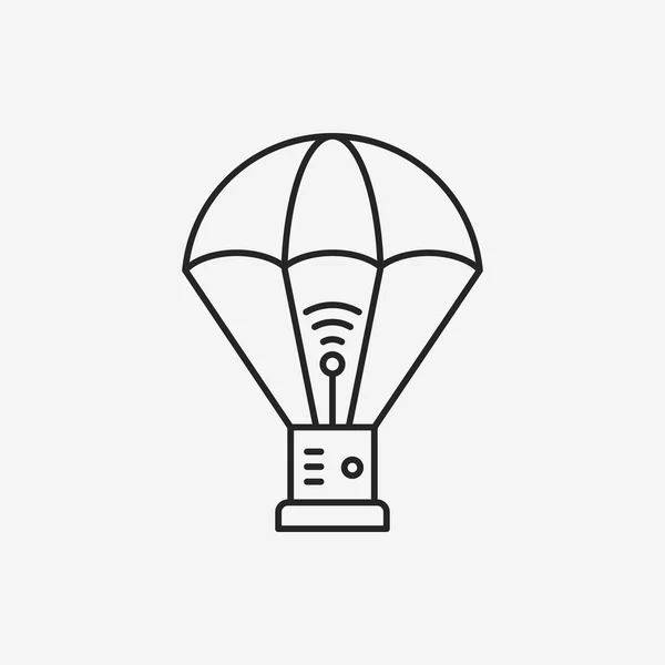 Icône de ligne de ballon à air chaud — Image vectorielle