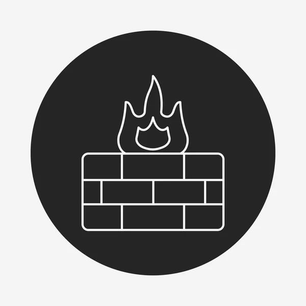 Icona della linea firewall — Vettoriale Stock