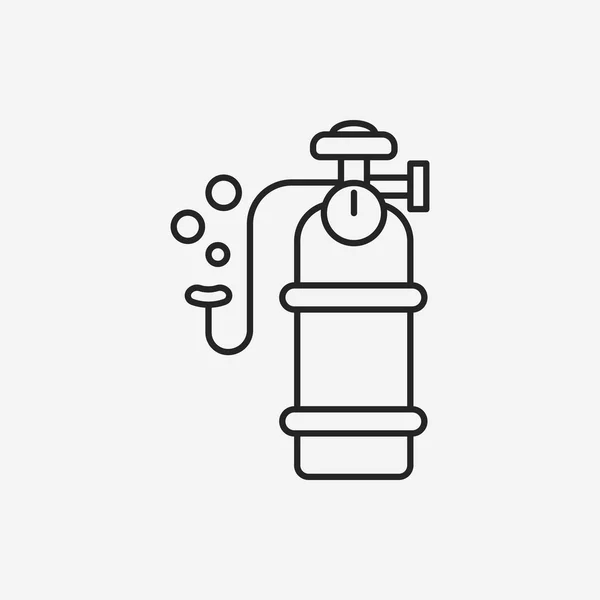 Oxygen cylinder line icon — Stock Vector