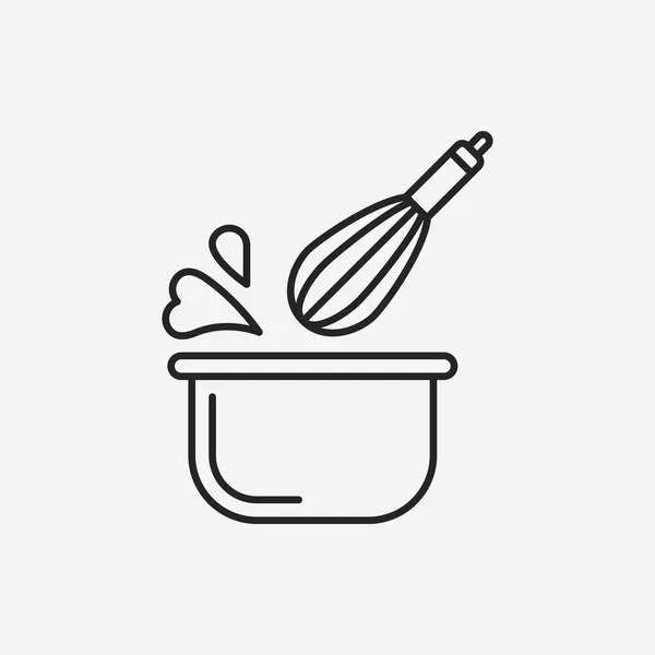 Icône de ligne batteur ustensiles de cuisine — Image vectorielle