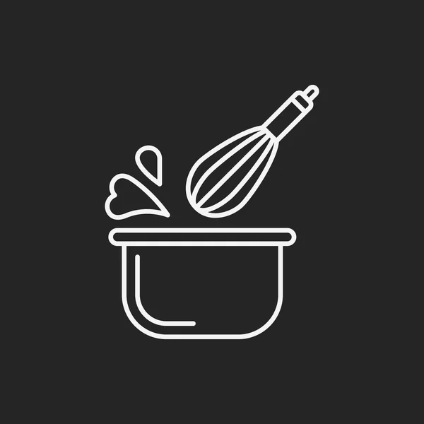 Icona linea battitore utensili da cucina — Vettoriale Stock