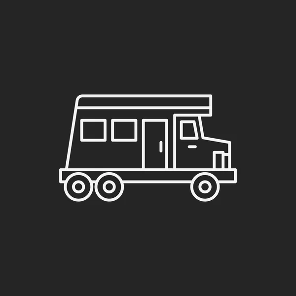 Camping auto lijn pictogram — Stockvector