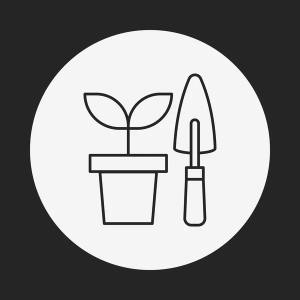 Jardinage cisailles ligne icône — Image vectorielle