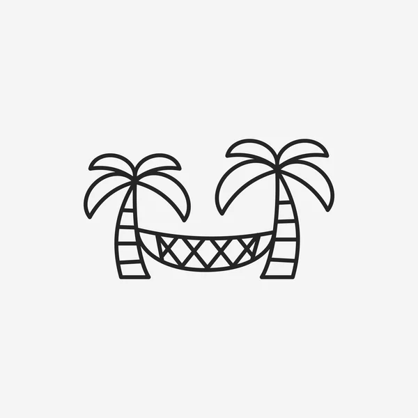 椰子树吊床线图标 — 图库矢量图片