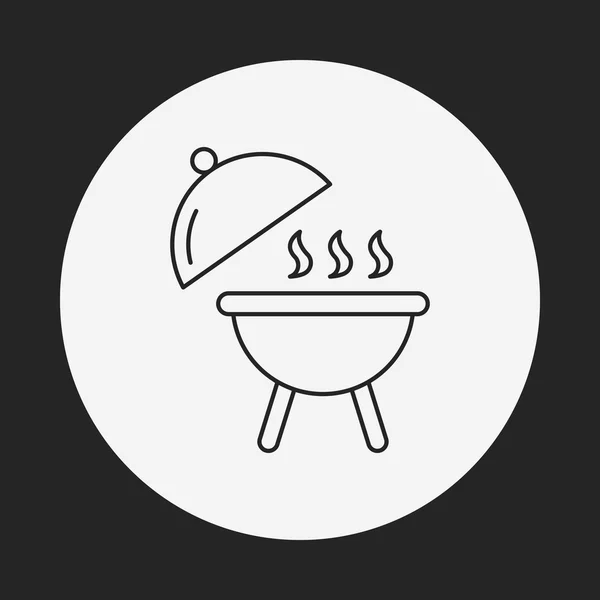 Icône de ligne barbecue — Image vectorielle