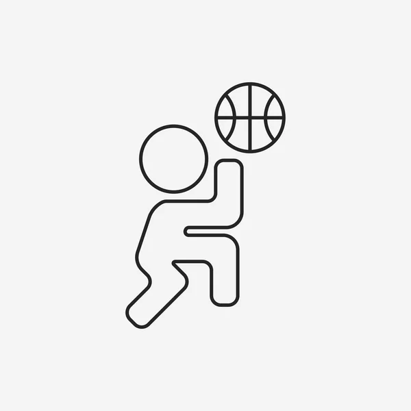 Play basketball line icon — Stock Vector