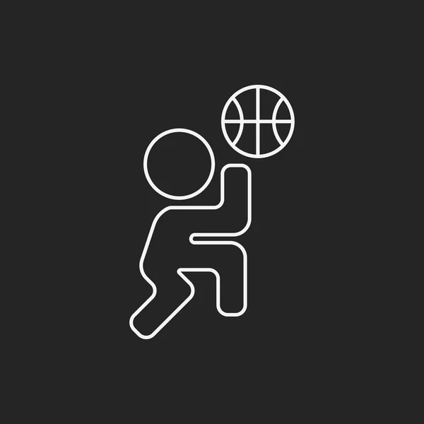 Play basketball line icon — Stock Vector