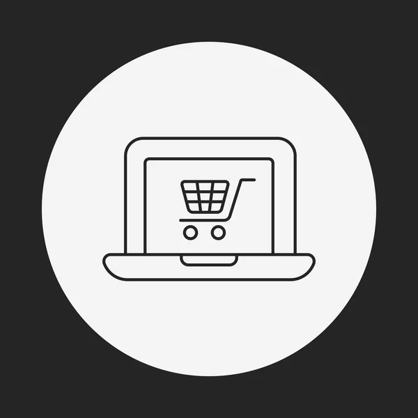 Online shopping line icoon — Stockvector