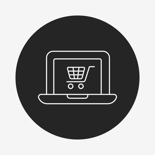 Icona della linea di shopping online — Vettoriale Stock