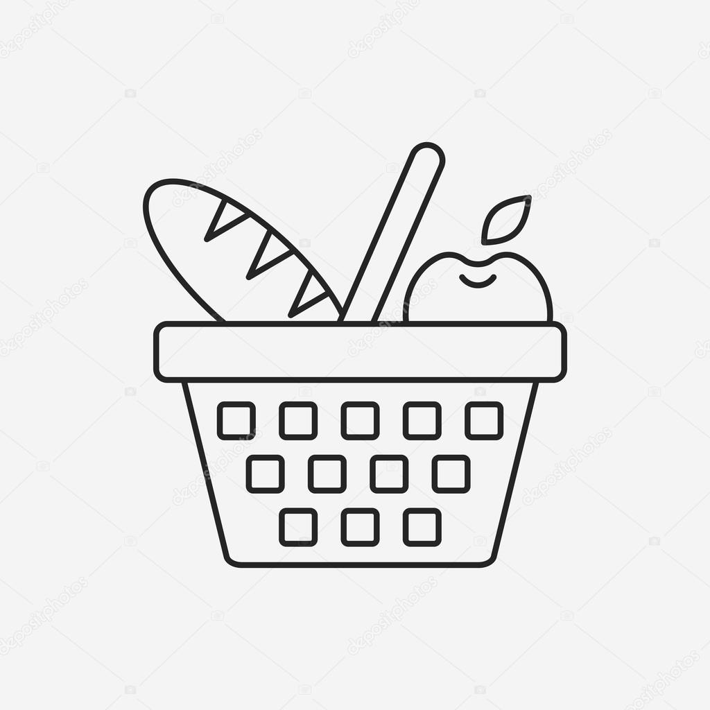 Picnic basket line icon Stock Vector by ©vectorchef 81254550
