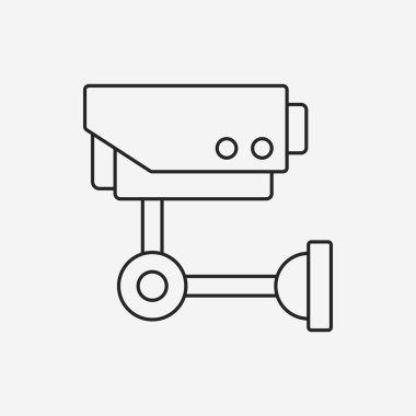 Güvenlik kamerası çizgi simgesi