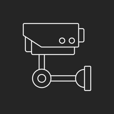 Güvenlik kamerası çizgi simgesi