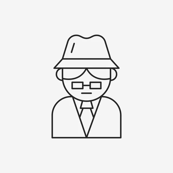 Icono de línea detective — Vector de stock