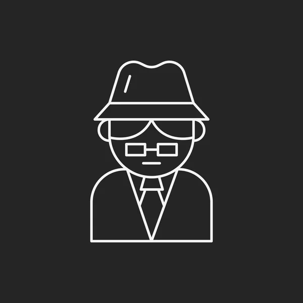 Icono de línea detective — Vector de stock