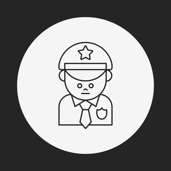 Rendőr vonal ikon — Stock Vector