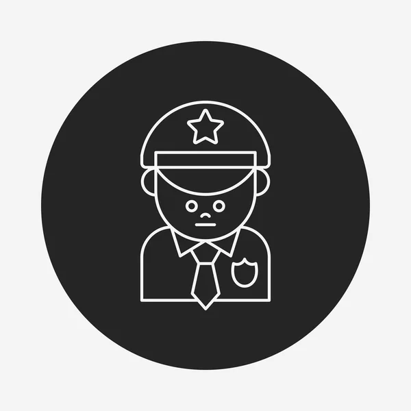 Policeman line icon — Stock Vector