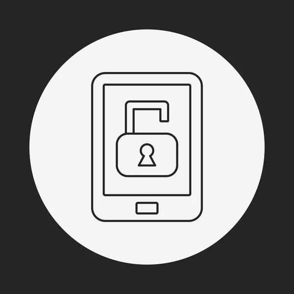 Icône de ligne de sécurité — Image vectorielle