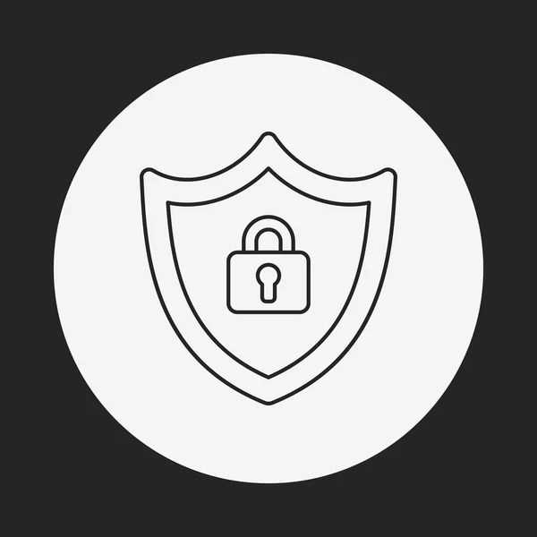 Icono de línea de protección Internet — Vector de stock