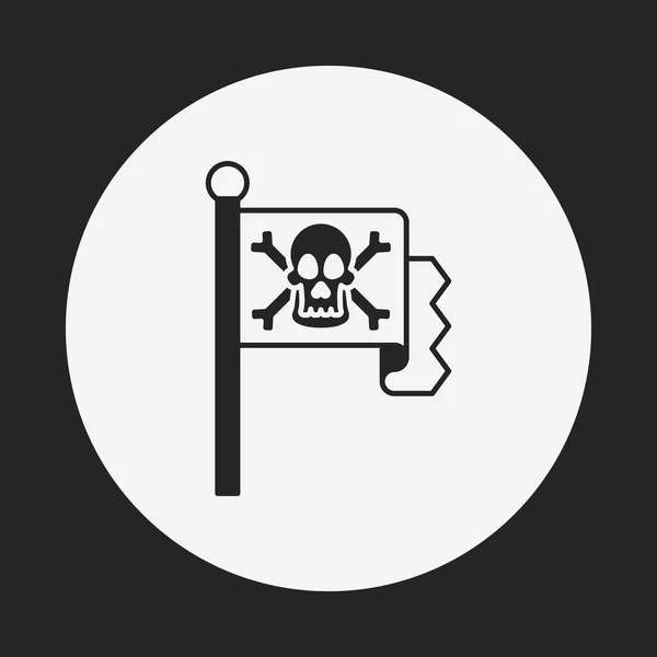 Ícone da bandeira pirata — Vetor de Stock