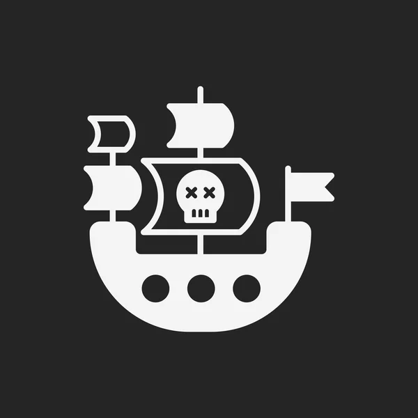 Значок пиратского корабля — стоковый вектор