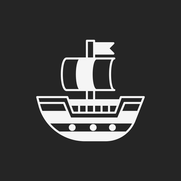 船の海賊のアイコン — ストックベクタ