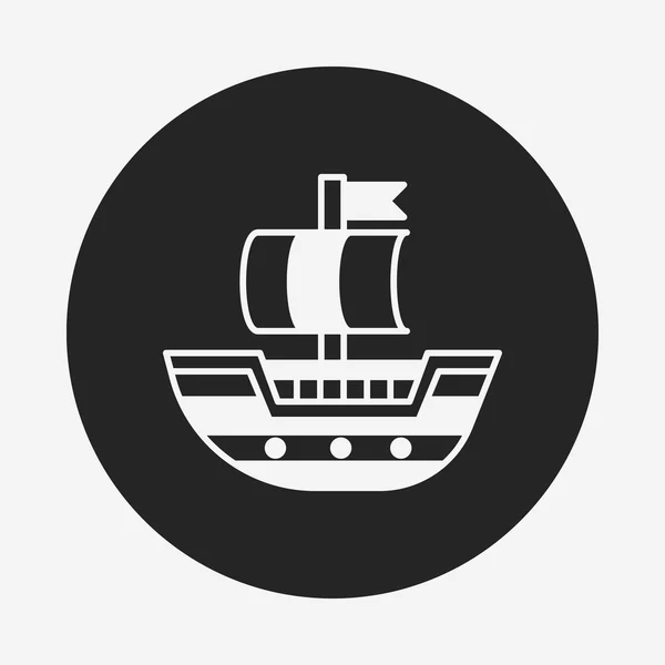船の海賊のアイコン — ストックベクタ