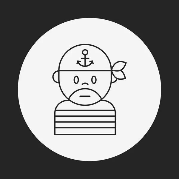 Línea pirata icono — Vector de stock