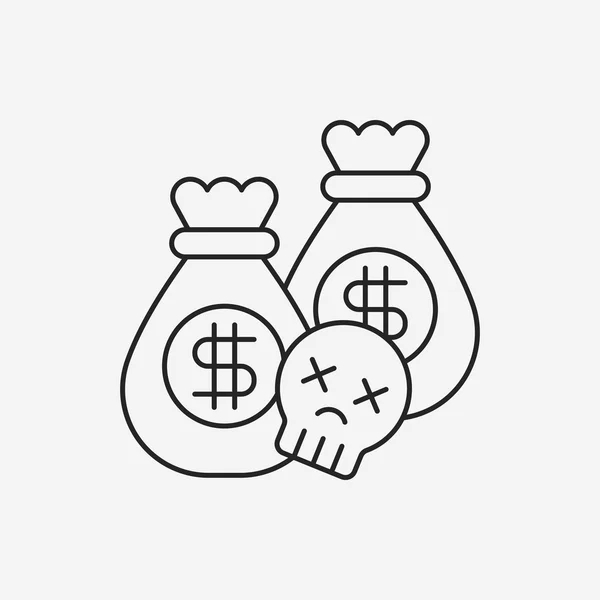 Money bag line icon — Stock Vector