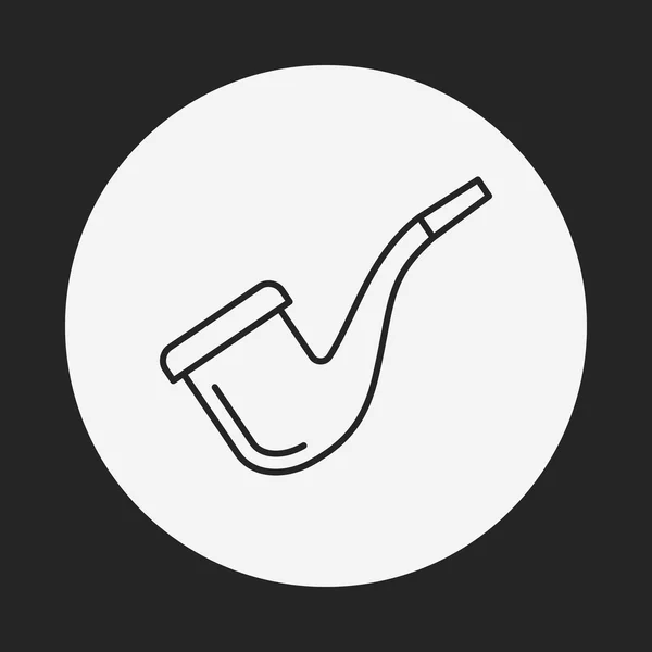 Tabac pipe ligne icône — Image vectorielle