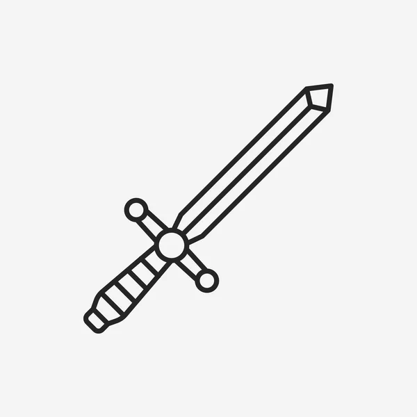 Icona della linea della spada — Vettoriale Stock