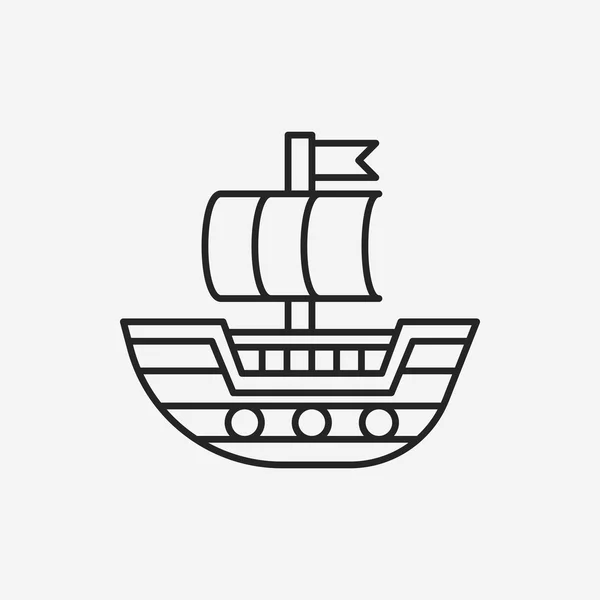 Pirate ship line icon — Stock Vector