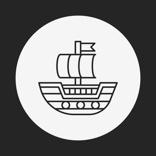 Πειρατικό πλοίο γραμμής εικονίδιο — Διανυσματικό Αρχείο