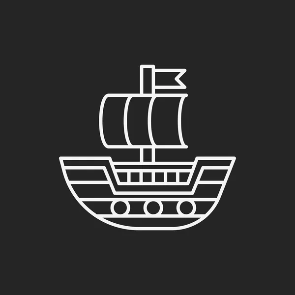 Kalóz hajó sor ikon — Stock Vector