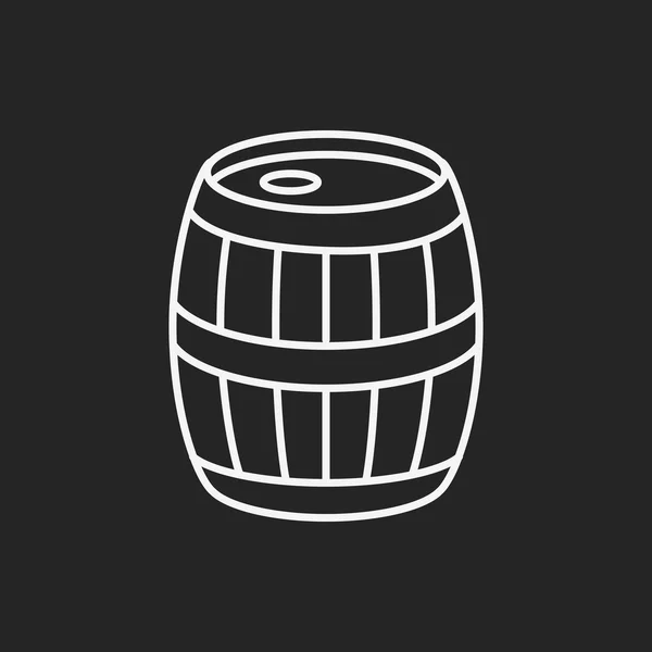 와인 통 라인 아이콘 — 스톡 벡터
