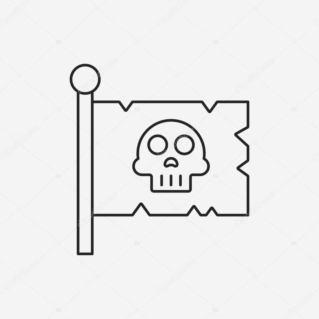 pirate flag line icon