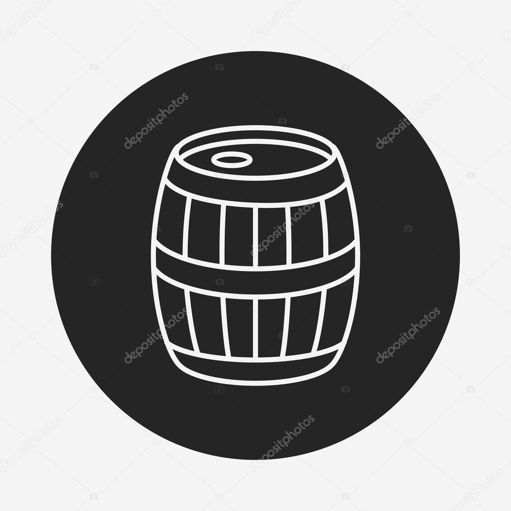wine barrel line icon