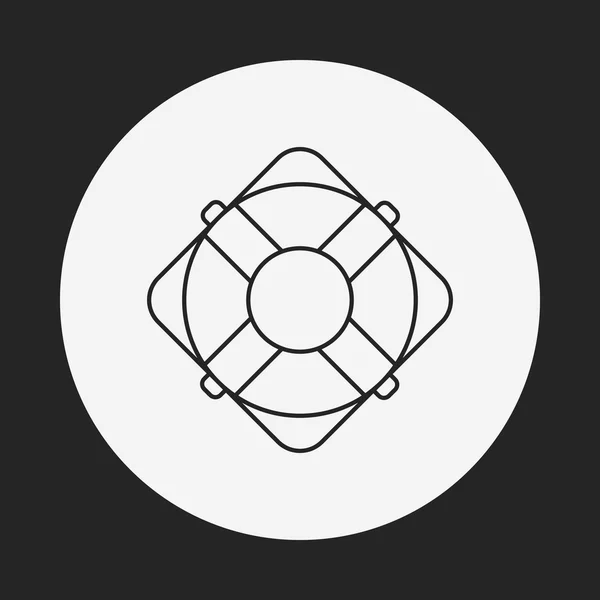 Ikona čáry záchranný kruh — Stockový vektor