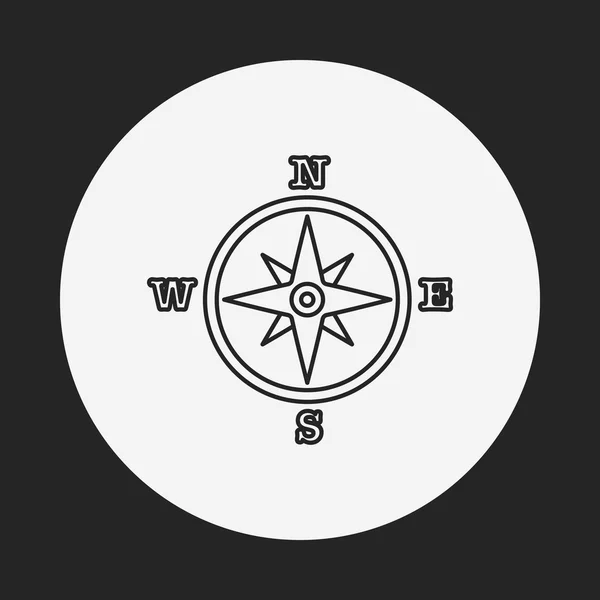 Ikona linii kompasu — Wektor stockowy