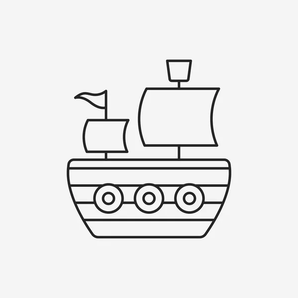 Pirate ship line icon — Stock Vector