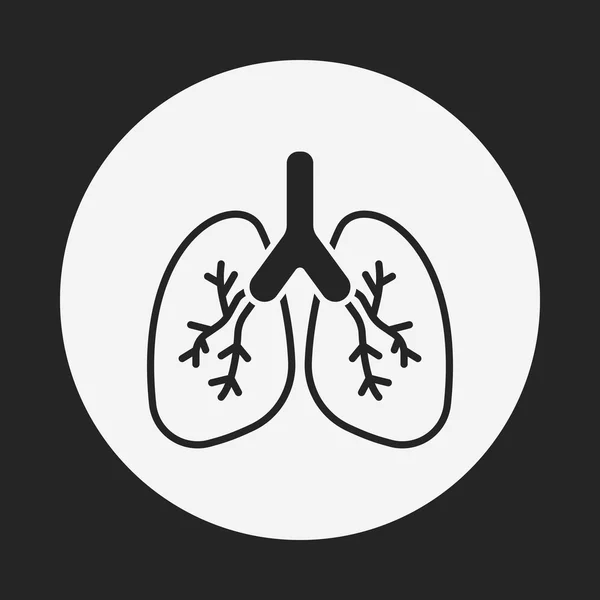 Órgano icono pulmonar — Vector de stock