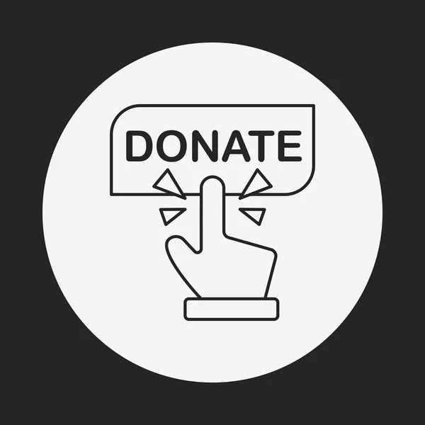 Icono de línea de donación — Vector de stock