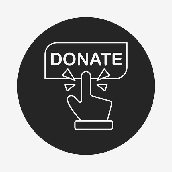 Icono de línea de donación — Vector de stock