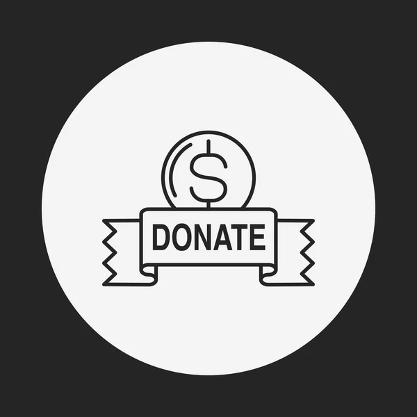 Icono de línea de donación — Vector de stock