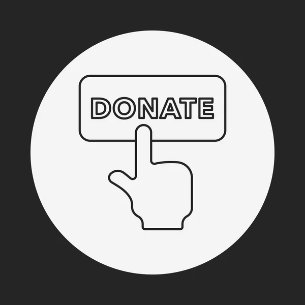 Icono de línea de donación — Vector de stock