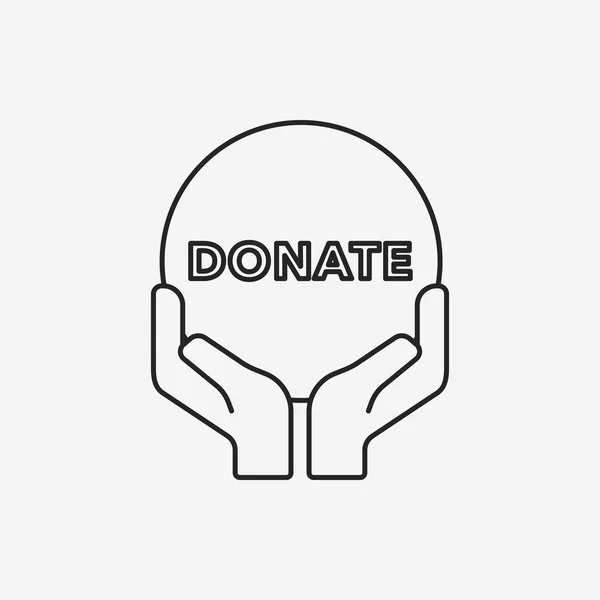 Icono de línea de donación — Archivo Imágenes Vectoriales