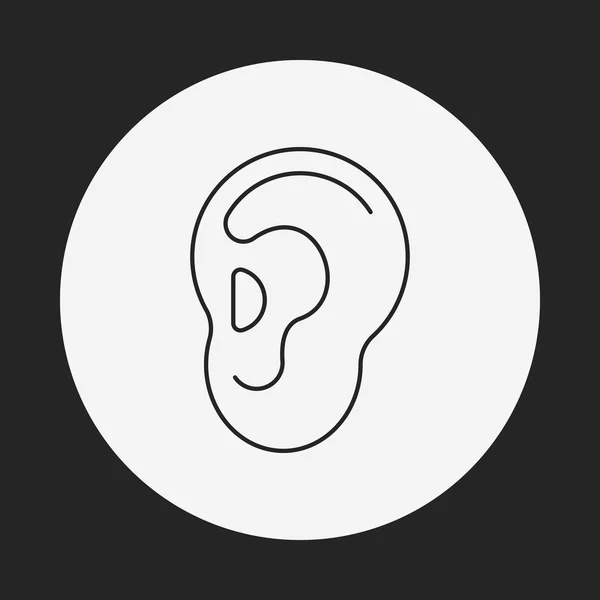 Ikona čáry ucho — Stockový vektor