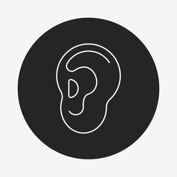 Ikona čáry ucho — Stockový vektor