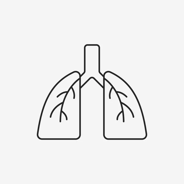 Organ lung line icon — Stock Vector